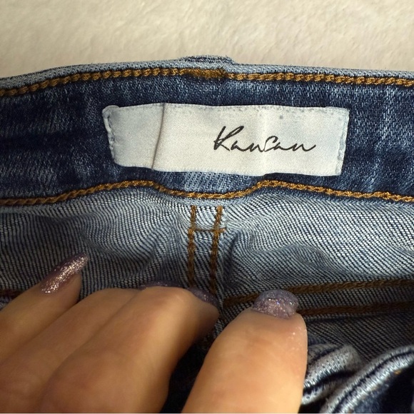 KanCan size 5/26 Blue Denim Jeans distressed hems skinny fit - Picture 7 of 8